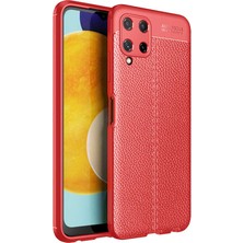 Ardemix Galaxy M22 Kılıf Deri Görünümlü Silikon Kamera Korumalı Üstün Koruma Admx