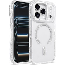 Ardemix iPhone 17 Pro Kılıf Taşlı Simli Magsafe Kamera Yükseltili Silikon Admx
