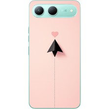 Le Balvo Tecno Spark 40 5g Uyumlu Kalp Siyah Uçak Baskılı Silikon Kılıf