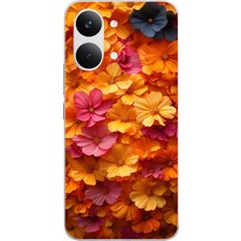 Le Balvo Poco X8 Pro Max Uyumlu Sarı Pembe Çiçekler Baskılı Silikon Kılıf