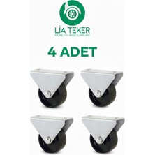 LİA TEKER 50 mm Yükseklik Siyah Sabit Teker (4'lü)