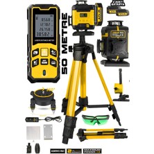 Assur Lazer Metre + 360° 16 Köşe Otomatik Hizalama Tripod'lu Lazer Metre Hizalama
