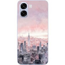 Le Balvo Oppo A6T - A6X Uyumlu Gökdelenler Baskılı Silikon Kılıf