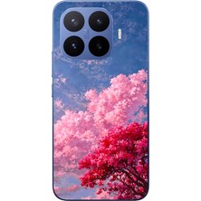 Le Balvo Xiaomi 17T Pro Uyumlu Kırmızı Pembe Ağaçlar Baskılı Silikon Kılıf