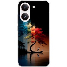 Le Balvo Poco X8 Pro Uyumlu Dört Mevsim Ağaç Baskılı Silikon Kılıf