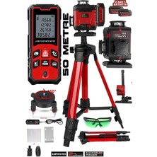 Assur Lazer Metre + 360° 16 Köşe Otomatik Hizalama Tripod'lu Lazer Metre Hizalama