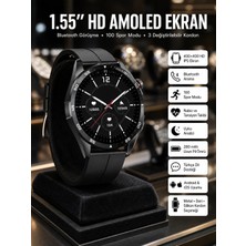 Hace Bazaar Amoled Ekran 3 Kordonlu Akıllı Saat 5.0 Bluetooth Bağlantılı Android ve Ios Uyumlu
