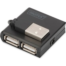 Digitus USB 2.0 Çoklayıcı Kablolu Siyah(4 Port)