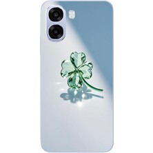 Le Balvo Oppo A6T - A6X Uyumlu Yeşil Yonca Baskılı Silikon Kılıf