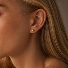 Koçak 14 Ayar Minimalist Tasarım Nokta Altın Küpe