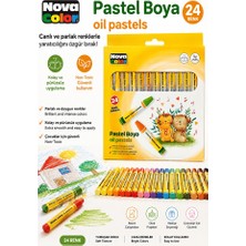 Artlantis Pastel Boya 24 Renk 1 Paket Nova Color Pastel Boya 24 Lü Karton Kutulu Parlak Canlı ve Örtücü Renkler