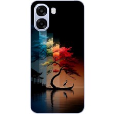 Le Balvo Oppo A6T - A6X Uyumlu Dört Mevsim Ağaç Baskılı Silikon Kılıf
