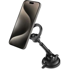 Magsafe Araç Içi Telefon Tutucu Dashboard (Ön Konsol ile Uyumlu) iPhone & Magfit ile Uyumlu + Dahili Metal Halka MFT35 Black - ACP08313