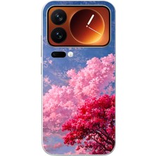 Le Balvo Xiaomi 17 Pro Max Uyumlu Kırmızı Pembe Ağaçlar Baskılı Silikon Kılıf