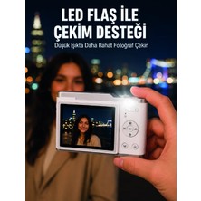 Palmira Demir Beyaz 4K Video Kayıtlı 48 Mp Dijital Fotoğraf Makinesi Otomatik Odaklama