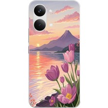 Le Balvo Poco X8 Pro Max Uyumlu Çiçek Yağlı Boya Baskılı Silikon Kılıf