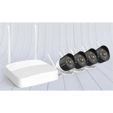 Tenda K4W-3TC 4 Kanal Nvr Kayıt Cihazı + 4 Adet Outdor Ip Wifi Bullet Kamera Set (Kdo)