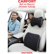 Ergo Travel Carfort Büyük Visco Araç Boyun Yastığı – Visco Araç Bel Yastığı Takım - Araç Yastığı - Siyah
