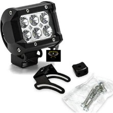 Moto Ulusoy Sis Farı Kare Çalışma Lambası Off Road Beyaz 6 Ledli Çakarlı