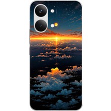 Le Balvo Poco X8 Pro Max Uyumlu Gün Batımı ve Ay Baskılı Silikon Kılıf