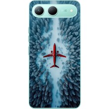 Le Balvo Tecno Spark 40 5g Uyumlu Kış Ortasında Uçak Baskılı Silikon Kılıf