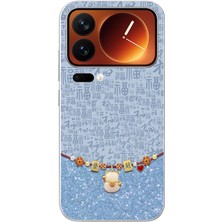 Le Balvo Xiaomi 17 Pro Max Uyumlu Mavi Japon Desen Baskılı Silikon Kılıf