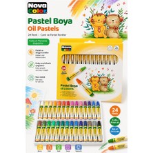 ArtMaster Pastel Boya 24 Renk 1 Paket Nova Color Pastel Boya 24 Lü Karton Kutulu Parlak Canlı ve Örtücü Renkler