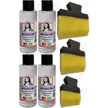OEM Puzzle Yapıştırıcı 70 ml 4 Adet ve Yassı Patpat Sünger Fırça Seti 3 Lü Monalisa Yapboz Pazıl Yapıştırıcısı Şeffaf
