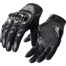 OEM Motorcu Eldiveni Kemik Korumalı Siyah Dokunmatik Özellikli Unisex Motosiklet Eldiveni Mr-G1