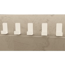 OEM Yapışkanlı Beyaz Askılık Kapı Arkası Bornoz Askılığı Yapışkanlı Mutfak Banyo Askılığı Havlu, Elbise Askılığı 5'li Set 3m Yapışkanlı Tasarım MT78B