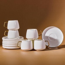 OEM Saturn 6 Kişilik Kahve Fincanı Takımı 90 ml Gold