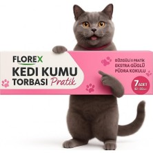 OEM Florex Kedi Kumu Torbası Pratik, Büzgülü Tasarım, Ekstra Güçlü, Pudra Kokulu, 82X50 Cm, 7 Adet