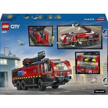 City Havaalanı Itfaiye Kamyonu 60499 – 7 Yaş ve Üzeri Çocuklar Için 4 Itfaiyeci Minifigürü ile Koltuklu Ayrıntılı Kokpit Içeren Yaratıcı Oyuncak Araba Yapım Seti, Hediye Fikri (691 Parça)