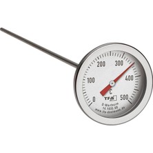 OEM Teknikmarketiniz Ø52MM 0/500 C° 30 cm Dalma Boylu Fırın Termometresi, 30 cm Problu 500 Derece Bahçe,pizza,pide,ekmek,köy,kara/taş Fırın Isı Gösterge Saati Tfa Dostmann TM832.14.1035.60