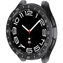 OEM Samsung ile Uyumlu Galaxy Watch 6 Classic 43MM Ekran Koruyucu Darbe Korumalı Kasa Koruma GARD29 Sport Siyah