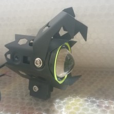 Moto Ulusoy Siyah Sis Farı Büyük Kafesli U7 Angelli 3 Modlu Kısa-Uzun-Çakar 1 Adet