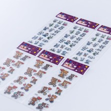 6 Adet Kabartmalı Yapışkan Sticker, Sevimli Panda ve Ayılar