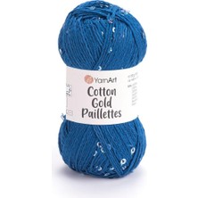 OEM Yarnart Cotton Gold Paıllettes - Örgü Ipi MAVİ-7111