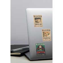 OEM One Piece Wanted Tasarımlı Düz Kesim Sticker Seti - 2,60 cm x 3,80 cm 20 Adet Sticker