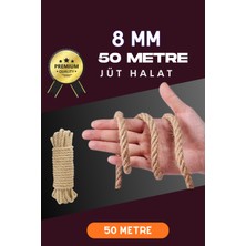 Aslanoğlu Store 8 mm 50 Metre Jüt Halat Dekoratif Hasır Ip Urgan Süs