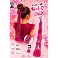 Rhea & Co. Afro Örgü Saç Tokası – 60 cm Pembe Renkli Saç Aksesuarı