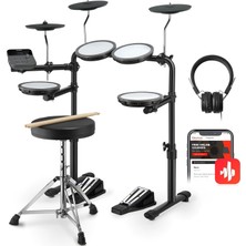 OEM Ded-70 E Drum/e Drum Kids Acemi, Mesh Pad, Taşınabilir Davul Seti, Taşınabilir Şarj Cihazı, Davul Tahtı, Çubuklar, Kulaklıklar, Çocuklar Için Noel Doğum Günü Hediyesi