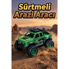 OEM Oyuncak Araba Sürtmeli Büyük Tekerlekli 4x4 Off Road Jeep - Dayanıklı Arazi Aracı 13 cm Yeşil
