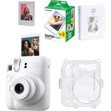 OEM Instax Mini 12 Fotoğraf MAKINESI-20LI Film-Simli Pleksi KILIF-64LÜ Albüm ve Mıknatıslı Çerçeve Set 1
