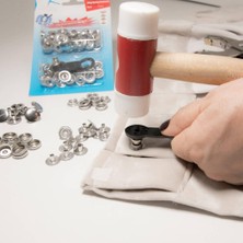 OEM Çıtçıt 15 mm Kendin Yap Kiti, Kalın Mont, Giyim, Çanta, Deri Için Çekiçle Uygulama Aparatları ve Siyah Renk 15 Adet Çıtçıt Düğme Takım-Paslanmaz Pirinç