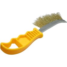 Plastik Saplı Tel Fırça, Pirinç Telli, Sarı Saplı, Pas ve Kir Temizleme Için