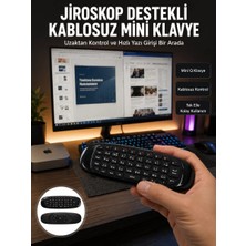 Aslanoğlu Store Kablosuz Hava Fareli Mini Klavye Jiroskop Destekli Uzaktan Kumanda Yeni Nesil