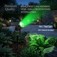Yeo Aydınlatma Yeşil Işık LED Bahçe Aydınlatma Saplama Armatür 4W 220V - Dış Mekan Çim ve Ağaç Projektörü