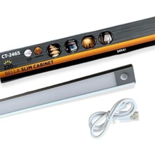 OEM 10 Watt Ledli Bella Cabinet USB Şarjlı Sensörlü Armatür CT-2464 Günışığı