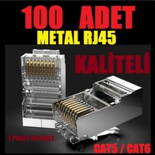 OEM Kaliteli - Metal Korumali Cat5 Cat6 Ethernet Internet Kablo Soketi Konnektörü 8P8C RJ45 Jack Jak Uç